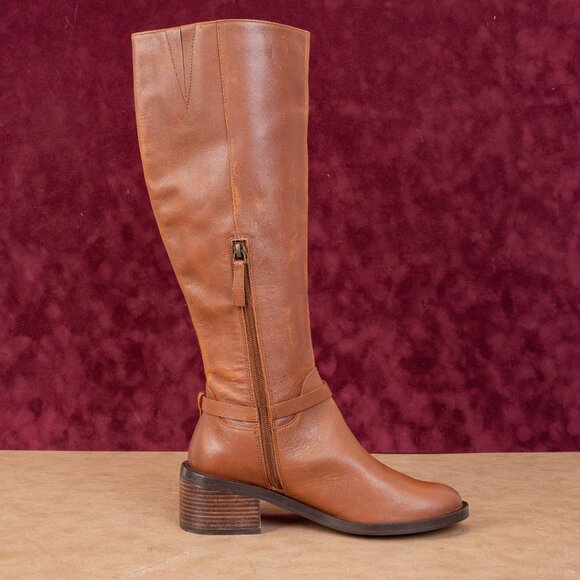 Linea Paolo Women Kamile Brown Leather Buckle Knee Riding Fashion Boots sz 7.5 - Picture 10 of 10